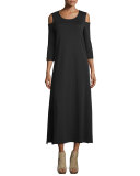 Cold-Shoulder A-line Jersey Maxi Dress, Petite