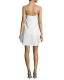 Sleeveless Draped Cocktail Dress, Warm Creme