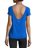 Sleek Stripe Triangle Cutout Athletic Top