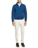 Andre Long-Sleeve Polo Shirt, White