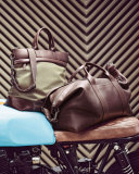 Men's Medium Leather & Nylon Travel Tote Bag