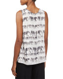Perfect Elephant-Print Tank, Multi Colors, Petite