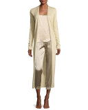 Lure Long Metallic Cardigan, Gold