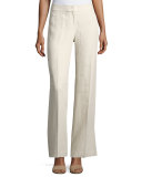 Kenmare Havana Herringbone Wide-Leg Linen Pants, Multi