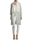 Silk Jamdani Steps Scarf, Pebble