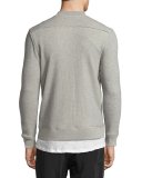 Thermal Waffle-Knit Bomber Jacket, Medium Gray