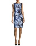 Faith Sleeveless Floral-Print Sheath Dress, Multi