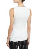 Monili-Tipped Scoop-Neck Tank Top