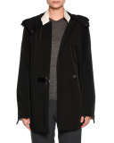 Tech Removable-Hood Coat, Black