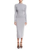 Ribbed Midi Skirt, Pearl Heather