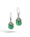 Batu Green Jade Briolette & Tsavorite Drop Earrings