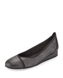 Abba Metallic Demi-Wedge Ballerina Flat, Black