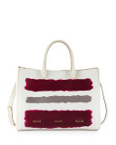 Pandora Vitello Leather Tote Bag, Beige