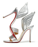 Samotresse 120mm Wing Red Sole Sandal, Silver