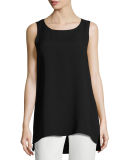 Ruthie Sleeveless High-Low Hem Silk Blouse