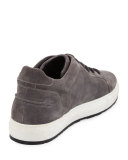 Men's Suede Low-Top Sneaker, Gray