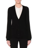 Button-Front Slim-Fit Cardigan, Black