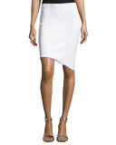 Asymmetric-Hem Pencil Skirt