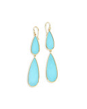 18K Rock Candy Double-Drop Turquoise Earrings