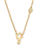 J Initial Pendant Necklace with Diamond