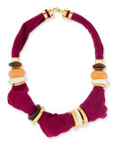 Surrealist Suede Collar Necklace, Magenta