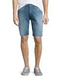 Hess Straight-Leg Cutoff Denim Shorts, Light Blue