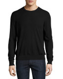 Richmond Check-Patch Cashmere-Blend Sweater, Black