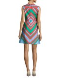 Diamond Tailored A-Line Dress, Multicolor