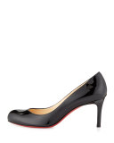 Simple Patent Red Sole Pump, Black