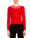 Woodward Triangle-Cutout Sweater, Tango