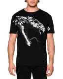 Snake-Head Graphic Short-Sleeve Tee, Black Multi