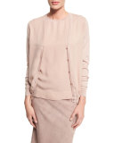 V-Neck Button-Front Cardigan, Rose
