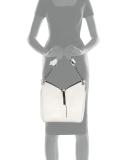 Raven Small Napa Leather Hobo Bag, White