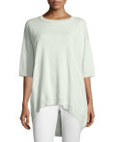 Half-Sleeve High-Low Top, Iced Mint 