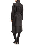 Jenny Faux-Wrap Skirt, Charcoal Melange