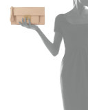 Ada Lock Story Clutch Bag, New Bisque