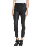 Chatel Leather Zip Leggings, Black