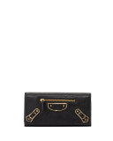 Edge Goatskin Money Wallet, Black