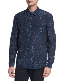 Pencil Dot Sport Shirt, Navy