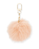 Fur Pompom Key Fob, Peach Blossom