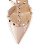 Rockstud Patent Leather Sandal, Powder (Poudre)
