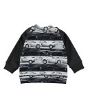 Eliot Car Stripes Jersey Sweatshirt, Black/White, Size 12-24 Months