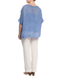 Bernini Short-Sleeve Ramie Shirt, Plus Size 