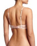 Morgane Embroidered Mesh Demi Bra, Light Pink