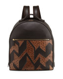 Men's Patchwork Leather & Ostrich Backpack, Hickory