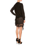 Star-Print Sweatshirt W/Contrast Trim, Black