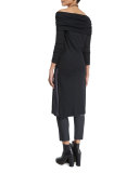 Slim-Leg Monili-Trim Cropped Pants, Anthracite