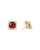Châtelaine 8mm Garnet & Diamond Earrings