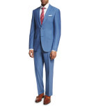 Solid Wool Two-Piece Suit, Light Blue