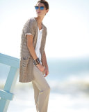 Short-Sleeve Eyelet Top, White